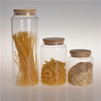 Suur bambusest kaanega keraamiline purk