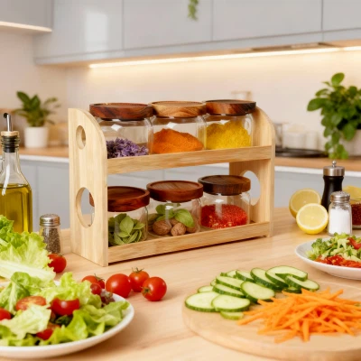 6-purgiline akaatsiapuidust alusega hoiukomplekt