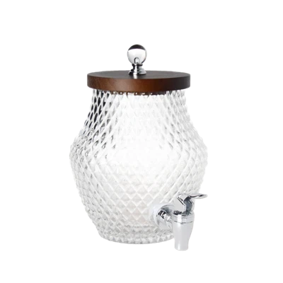 Ananassi{0}}kujuline klaasist joogidosaator