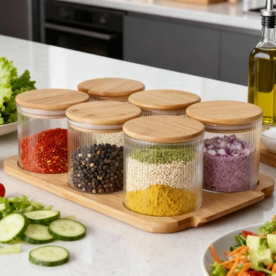 Esmaklassiline 6-osaline kõrgborosilikaatklaasist purk